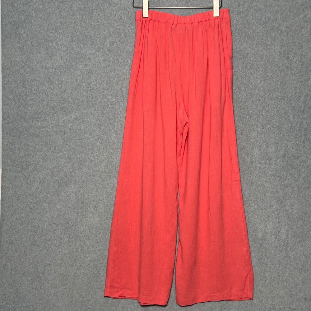 Sadie & Sage Pink Botanical Linen Pants Elastic waist NEW size S - Picture 5 of 7